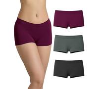 Risalti Bragas Mujer de Cintura Baja Microfibra 3 uds - Braguitas Bóxer Mujer Elásticas, Bragas Microfibra Sin Costuras y Etiquetas, Ropa Interior Transpirable más Suave que el Algodón - Hecho en