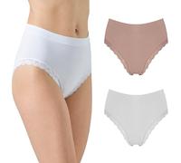 Risalti Bragas Mujer Tallo Alto Encaje Letizia 2 Pzs - Bragas Altas Transpirables, Sin Costuras, Suaves al Tacto - Made in Italy