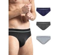 Risalti Calzoncillos de bambú para hombre, 3 unidades, sin costuras y etiquetas, ropa interior cómoda y transpirable más suave que el algodón, fabricada en Italia, Negro, Azul, Gris, L/XL