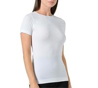 Risalti Camiseta de mujer de viscosa de bambú - Chaqueta de mujer de manga larga elástica, transpirable y suave, ropa interior sin costuras para pieles sensibles - Fabricado en Italia, White T-shirt