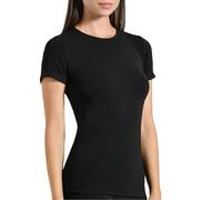 Risalti Camiseta de mujer de viscosa de bambú - Chaqueta de mujer de manga larga elástica, transpirable y suave, ropa interior sin costuras para pieles sensibles - Fabricado en Italia, Negro Camiseta