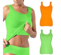 Risalti Camiseta Tirantes Mujer con Encaje Letizia 2 Pzs - Camiseta Sin Mangas Mujer Sin Costuras, Camiseta Mujer Microfibra, Top Encaje Mujer Más Suave Que Camiseta Algodon Mujer - Made in Italy
