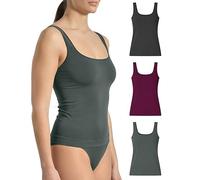 Risalti Camiseta Tirantes Mujer Hombro Ancho de Microfibra 3 Pzs - Camiseta Mujer Sin Manga Elegante, Top más Suave Que el Algodon, Camisetas Sin Costura y Etiquetas - Made in Italy