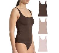 Risalti Camiseta Tirantes Mujer Hombro Ancho de Microfibra 3 Pzs - Camiseta Mujer Sin Manga Elegante, Top más Suave Que el Algodon, Camisetas Sin Costura y Etiquetas - Made in Italy