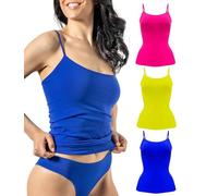 Risalti Camiseta Tirantes Mujer Interior de Microfibra 3 Pzs - Camiseta Mujer Sin Manga Elegante, Top más Suave Que el Algodon, Camisetas Sin Costura y Etiquetas - Made in Italy