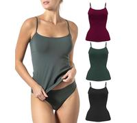Risalti Camiseta Tirantes Mujer Interior de Microfibra 3 Pzs - Camiseta Mujer Sin Manga Elegante, Top más Suave Que el Algodon, Camisetas Sin Costura y Etiquetas - Made in Italy