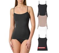 Risalti Camiseta Tirantes Mujer Interior de Microfibra 3 Pzs - Camiseta Mujer Sin Manga Elegante, Top más Suave Que el Algodon, Camisetas Sin Costura y Etiquetas - Made in Italy