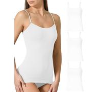 Risalti Camiseta Tirantes Mujer Interior de Microfibra 3 Pzs - Camiseta Mujer Sin Manga Elegante, Top más Suave Que el Algodon, Camisetas Sin Costura y Etiquetas - Made in Italy