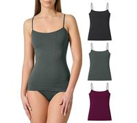 Risalti Camiseta Tirantes Mujer Interior de Microfibra 3 Pzs - Camiseta Mujer Sin Manga Elegante, Top más Suave Que el Algodon, Camisetas Sin Costura y Etiquetas - Made in Italy