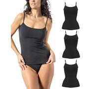 Risalti Camiseta Tirantes Mujer Interior de Microfibra 3 Pzs - Camiseta Mujer Sin Manga Elegante, Top más Suave Que el Algodon, Camisetas Sin Costura y Etiquetas - Made in Italy