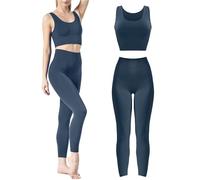 Risalti Conjunto de Gimnasio para Mujer Costina Ilena - Leggins Deportivos de Mujer en Microfibra, Top Deportivo para Mujer, Pantalones Elásticos para Mujer, Ropa Deportiva para Mujer Sin Costuras