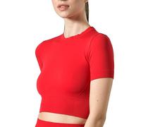Risalti Crop Top Deportivo Mujer Top Corto Ilena - Camiseta Deportiva Manga Corta Transpirable, Top Gym Fitness Yoga Pilates Verano - Made in Italy