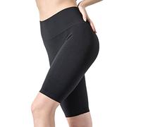 Risalti Leggings Ciclista para mujer Pancia plana microfibra elástica cintura alta Seamless Made in Italy, Negro , Large-X-Large