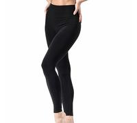 Risalti Leggings de mujer Seamless de Bamboo, Leggins Deportivos Mujer Invierno de Cintura Alta, Pantalones Mujer Suaves y Cómodos de Viscosa de Bamboo - Made in Italy, Negro , Small-Medium