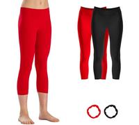 Risalti Mallas Cortas Niña 3/4 Microfibra 2 PZ - Leggings Capri con Brazaletes de Regalo - Made in Italy
