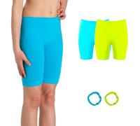 Risalti Mallas Cortas Niña Ciclista Microfibra 2 PZ - Leggins Cortos Niña, Short Niña, Shorts Niña, Leggings Niña, Pantalones Cortos Niña, Leggins Niña, Brazaletes de Regalo - Made In Italy