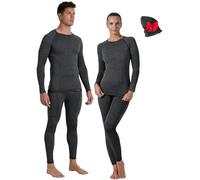 Risalti Ropa Termica Hombre Mujer Lana Merino - Conjunto Térmico Camiseta y Mallas Unisex con Cuello De Regalo, Ropa Interior Térmica Seamless Transpirable y Termorreguladora - Made in Italy