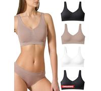 Risalti Sujetador Sin Aro para Hombro Ancho 3 piezas - Bralette para Mujer Sin Costuras ni Etiquetas, Sujetador para Mujer en Microfibra Elástica, Brassiere, Top Suave, Lencería - Fabricado en Italia