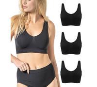 Risalti Sujetador Sin Aros Hombro Ancho 3 Pzs - Bralette Mujer en Microfibra, Top Bra Sin Costura y Etiquetas, Ropa Interior más Suaves Que el Sujetador Deportivo, Elástico - Made in Italy