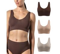 Risalti Sujetador Sin Aros Hombro Ancho 3 Pzs - Bralette Mujer en Microfibra, Top Bra Sin Costura y Etiquetas, Ropa Interior más Suaves Que el Sujetador Deportivo, Elástico - Made in Italy