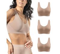 Risalti Sujetador Sin Aros Hombro Ancho 3 Pzs - Bralette Mujer en Microfibra, Top Bra Sin Costura y Etiquetas, Ropa Interior más Suaves Que el Sujetador Deportivo, Elástico - Made in Italy