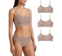 Risalti Sujetador Sin Aros Hombros Estrechos 3Pzs - Bralette Mujer en Microfibra Suave, Sujetador Sin Costuras y Etiquetas, Elástico, Cómodo Diario - Made in Italy