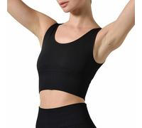 Risalti Top Deportivo Mujer Acanalado Ilena - Crop Top de Fitness en Microfibra, Sujetador Deportivo, Brassiere con Sujetadores Mujer - Made in Italy