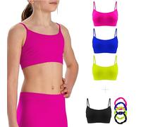Risalti Top Microfibra 3 Pz - Sujetador y Camiseta Tirantes Niña, Crop Deportivo, Ropa Sin Costuras con Brazaletes - Made In Italy