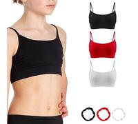 Risalti Top Microfibra para Niña, 3 Piezas - Sujetador Deportivo Sin Costuras, Camiseta Tirantes, Top Crop, Brazaletes - Made in Italy