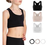 Risalti Top Olímpico Microfibra 3 Pz - Sujetador Niña Sin Costuras, Camiseta Tirantes Deportivo - Brazaletes Regalo - Made In Italy