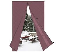 Risareyi Cortina de Puerta Aislante Termica Frio y Calor 110x240cm, Marrón Aislamiento Cortinas Térmica Magnética para Puerta Exterior Salón Balcón, Impermeable, Cierre Automático