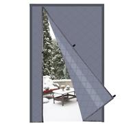 Risareyi Magnética Cortina de Puerta Aislante Termica Frio y Calor 110x210cm, Gris Aislamiento Cortinas Térmica para Puerta Exterior Salón Balcón, Apertura Lateral, Impermeable