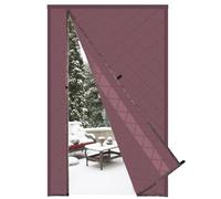 Risareyi Magnética Cortina de Puerta Aislante Termica Frio y Calor 95x210cm, Marrón Aislamiento Cortinas Térmica para Puerta Exterior Salón Balcón, Apertura Lateral, Impermeable