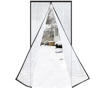 Risareyi Magnética Cortina Térmica Aislante Frio y Calor per Cortina Puerta Exterior Invierno, 90x205cm, Negro, EVA Translúcido Impermeable Película, Cierre Automático
