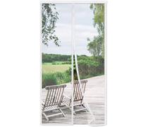 Risareyi Mosquitera Puerta Magnética 120x235cm, Blanco - Cierre Automático Cortina Mosquitera Puerta Exterior Transpirables, Antimosquitos para Salón, Rápido de instalar