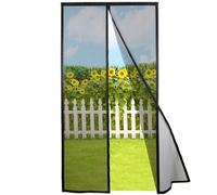 Risareyi Mosquitera Puerta Magnetica 70x210cm, Negro Tela Mosquitera para Puerta Exterior Corredera Antimosquitos, Cortina Malla con Imanes para Balcón, Cierre Automático