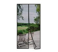 Risareyi Mosquitera Puerta Magnética 90x205cm, Negro - Cierre Automático Cortina Mosquitera Puerta Exterior Transpirables, Antimosquitos para Salón, Rápido de instalar