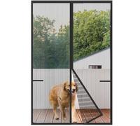 Risareyi Mosquitera Puerta Magnética, Malla Súper Resistente, Cortina Mosquitera Puerta Exterior, Cierre automático, Antimosquitos para Puerta Ventana Patio, Fácil Montaje Adhesivo, 90x210cm, Negro