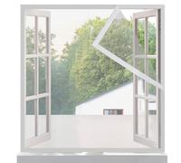 Risareyi Mosquitera Ventana 70x125cm, Blanco Fibra de Vidrio Malla Cortina Mosquiteras para Balcón Exterior, Antimosquitos, Cinta Mágica Borde, con Cinta Adhesiva