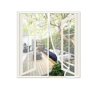 Risareyi Mosquitera Ventana Magnetica 135x140cm, Blanco - Cortinas Mosquitera Puerta Magnetica con Imanes, Cierre Automático, Que Entre Aire Fresco