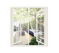 Risareyi Mosquitera Ventana Magnetica 40x140cm, Blanco - Cortinas Mosquitera Puerta Magnetica con Imanes, Cierre Automático, Que Entre Aire Fresco