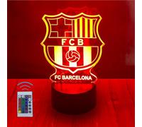 Riscko Lampara 3D Futbol Juguete de luz nocturna 3D, adecuado para la decoración del hogar de la habitación de los niños 16 cambios de color con control táctil y con mando (FC Barcelona)