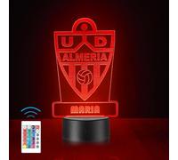 Riscko Lámpara Personalizada Equipos Fútbol. Regalos Originales Cumpleaños Infantiles.Regalos para Hombres, Día del Padre. Diseño Escudo U.D. Almería en Metacrilato
