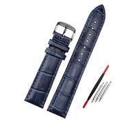 Risdany Correa de cuero azul de 14-23 mm, vibrante y elegante, cómoda y transpirable, correa universal para hombre, incluye piezas de repuesto.