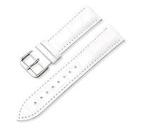 Risdany Correa de cuero de repuesto universal de 12-24 mm, elegante diseño de grano de bambú, cómoda y transpirable, adecuada para uso diario.,Blanco,16 mm