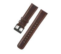 Risdany Correa de cuero encerado de estilo vintage de 20-22 mm, unisex, cómoda, transpirable, resistente al agua y al sudor.,22 mm