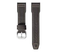 Risdany Correa de cuero para hombre de 20-22 mm con cierre plegable seguro, diseño elegante e informal, incluye piezas de repuesto.,22 mm
