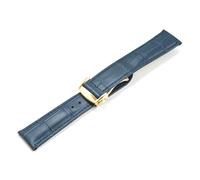 Risdany Correa de cuero resistente al agua de 19 a 22 mm con cierre plegable seguro; incluye accesorios de repuesto elegantes e informales.,Oro rosa azul,20 mm