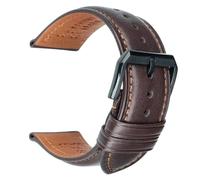 Risdany Correa de cuero suave para hombre de 20-24 mm con cómoda hebilla de pasador, estilo informal, adecuada para uso diario.,21 mm
