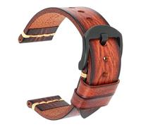 Risdany Correa de cuero vintage artesanal para hombre de 20-22 mm, con hebilla de seguridad, piezas de correa reemplazables, estilo clásico.,24 mm